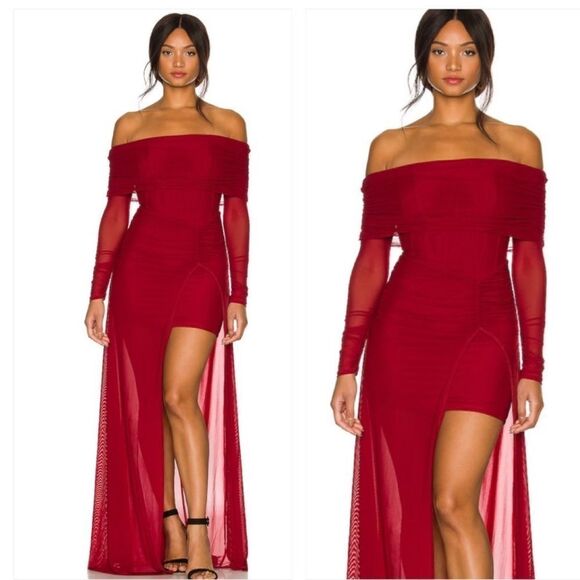 MAJORELLE Hampton Gown in Deep Garnet - Picture 1 of 13